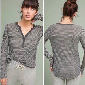 Anthropologie Akemi + Ki Aluna Lurex Metallic Striped Top